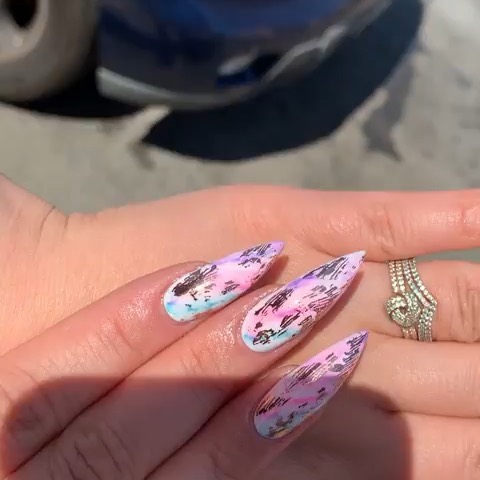 Tye Die Effect with Foil 💅🏽
